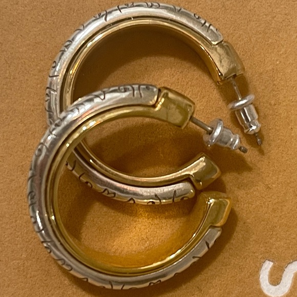 Brighton Jewelry - Brighton gold/silver hoop earrings